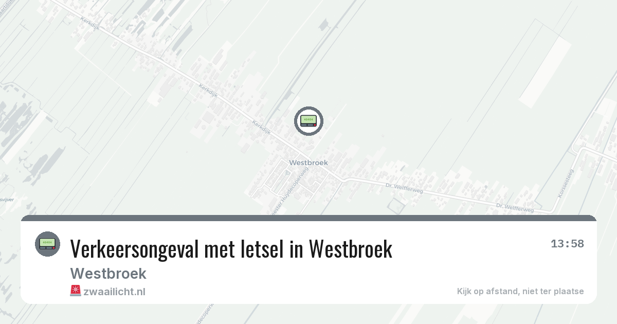 Verkeersongeval met letsel in Westbroek — 26 jul 2026