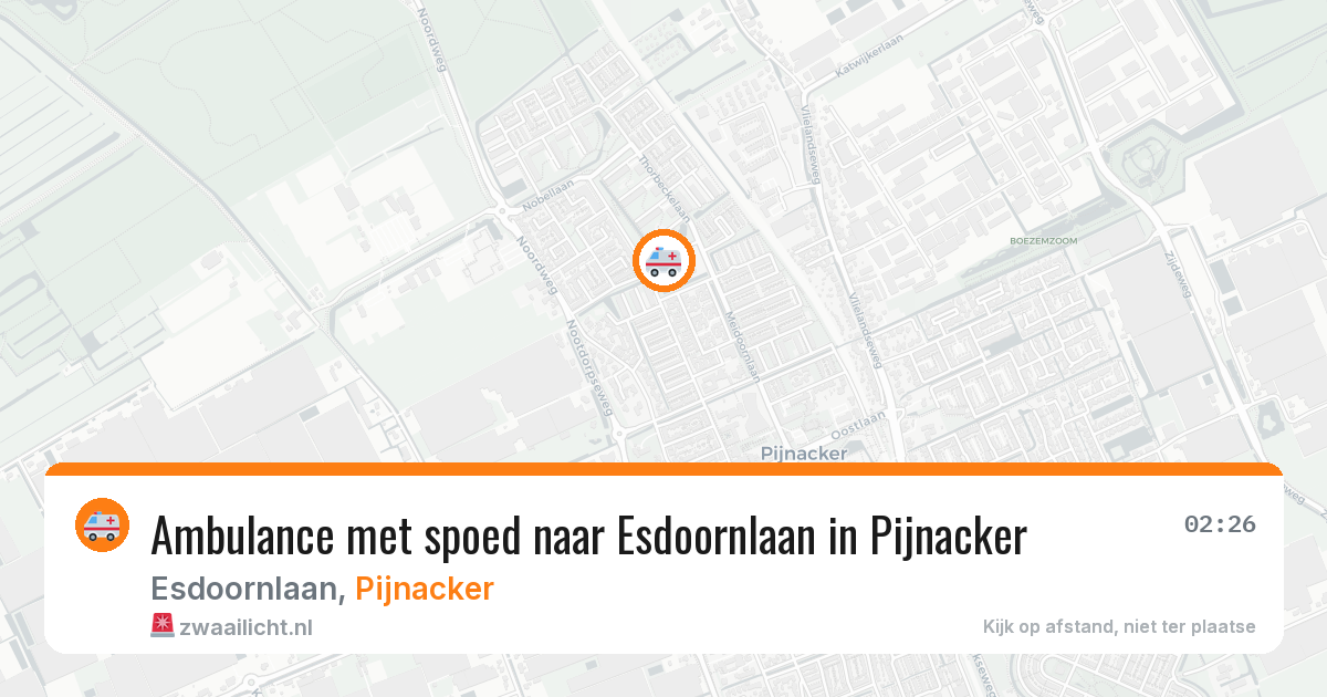 Ambulance met spoed naar Esdoornlaan in Pijnacker — 5 aug 2026