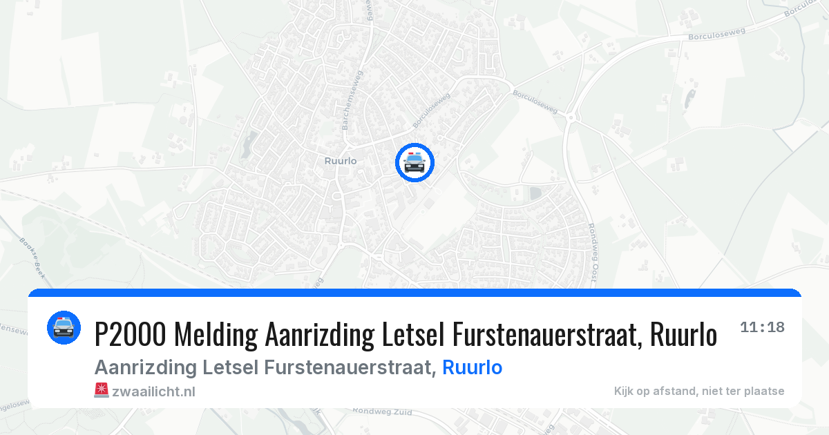 P2000 Melding Aanrizding Letsel Furstenauerstraat, Ruurlo — 7 mei 2026