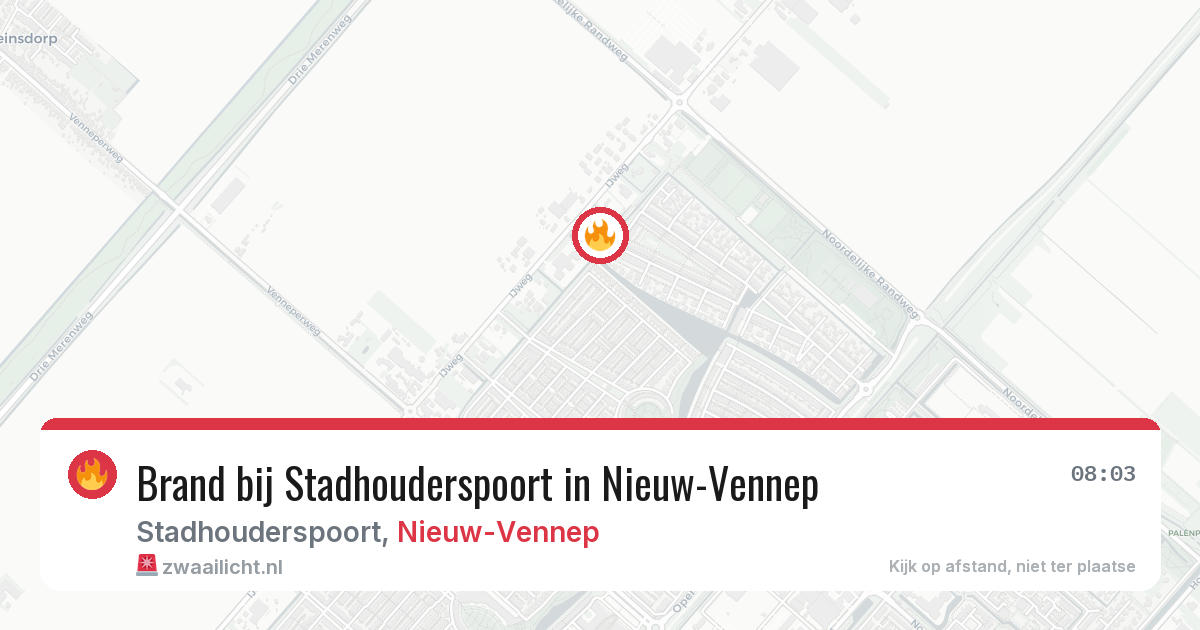 Brand bij Stadhouderspoort in Nieuw-Vennep — 7 jul 2026