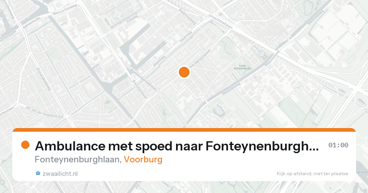 Ambulance met spoed naar Fonteynenburghlaan in Voorburg — 25 aug 2026