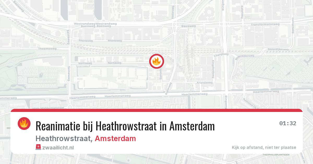 Reanimatie bij Heathrowstraat in Amsterdam — 5 aug 2026