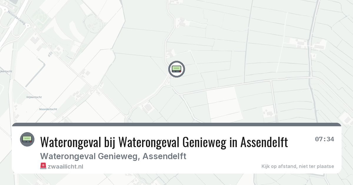 Waterongeval bij Waterongeval Genieweg in Assendelft — 9 feb 2026