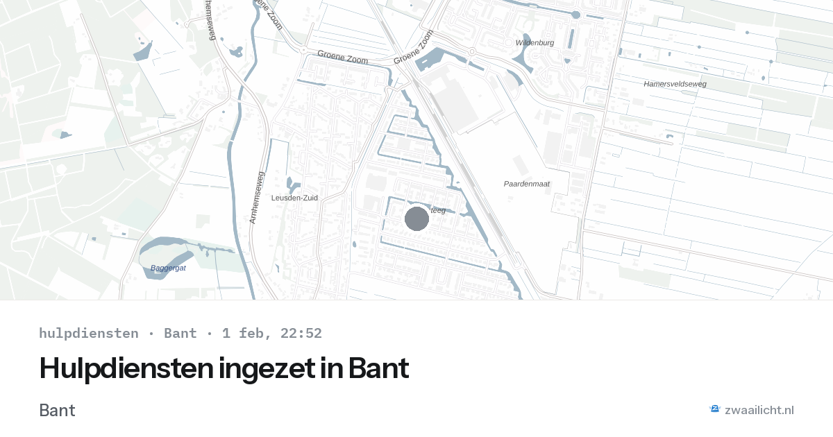 Hulpdiensten ingezet in Bant — 1 feb 2026 | 🚨 Zwaailicht.nl
