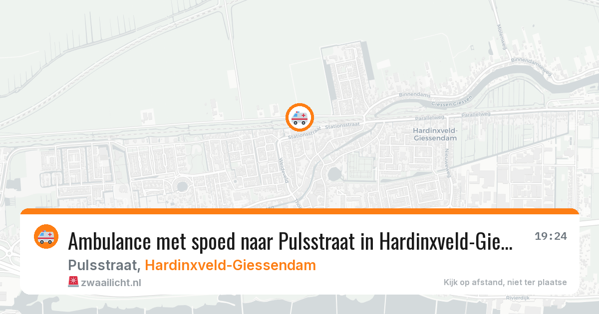 Ambulance met spoed naar Pulsstraat in Hardinxveld-Giessendam — 3 jun 2026