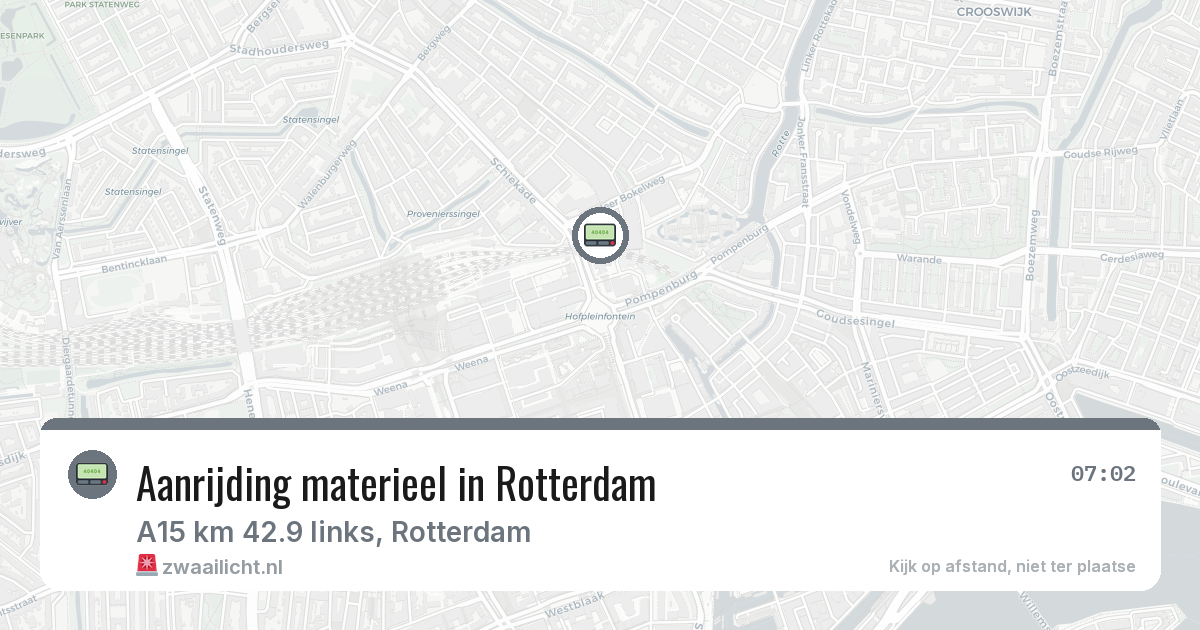 Aanrijding materieel in Rotterdam — 9 mrt 2026