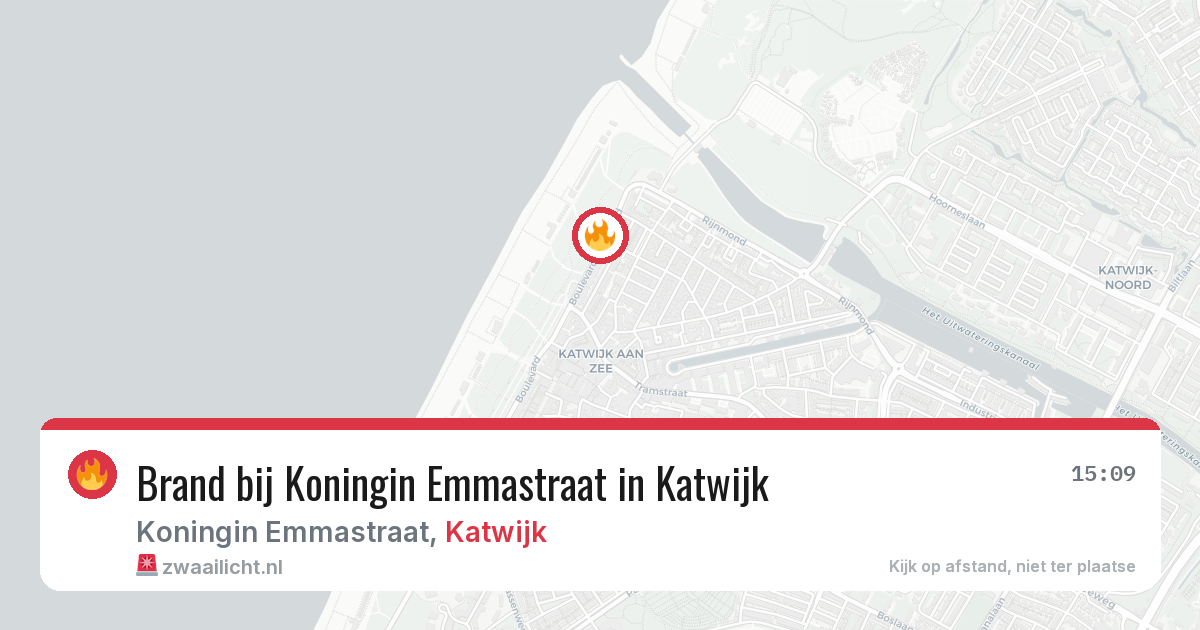 Brand bij Koningin Emmastraat in Katwijk — 24 mei 2026