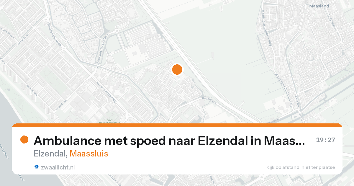 Ambulance met spoed naar Elzendal in Maassluis — 17 aug 2026