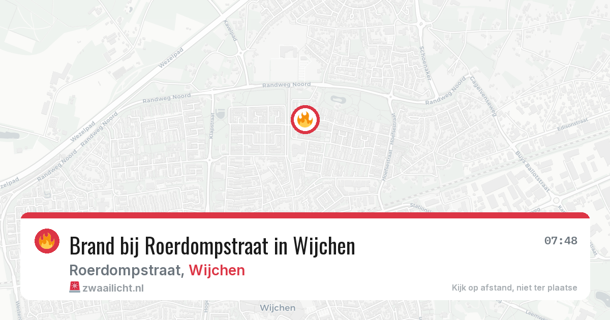 Brand bij Roerdompstraat in Wijchen — 13 aug 2026