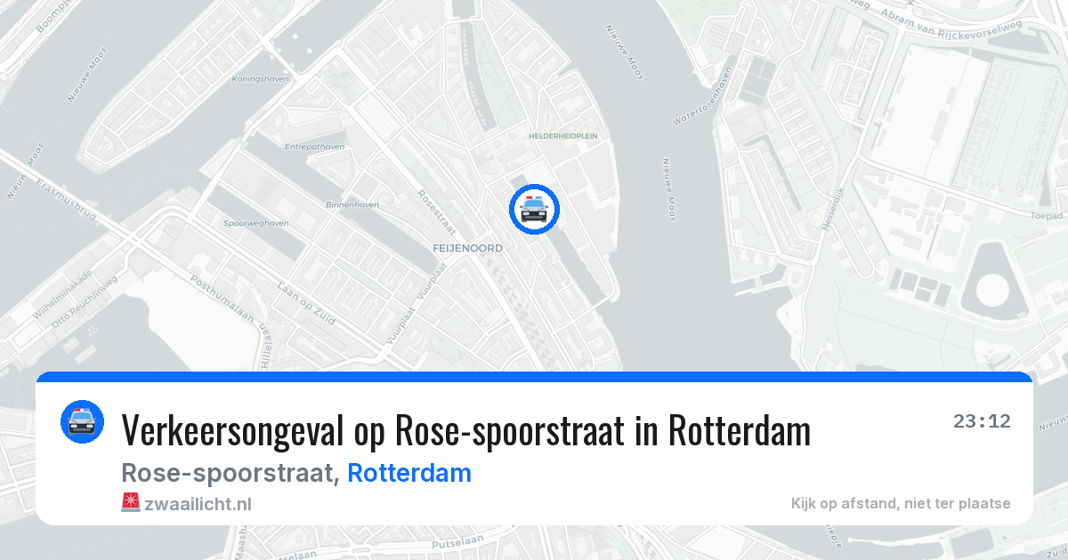 Verkeersongeval op Rose-spoorstraat in Rotterdam — 23 jun 2026