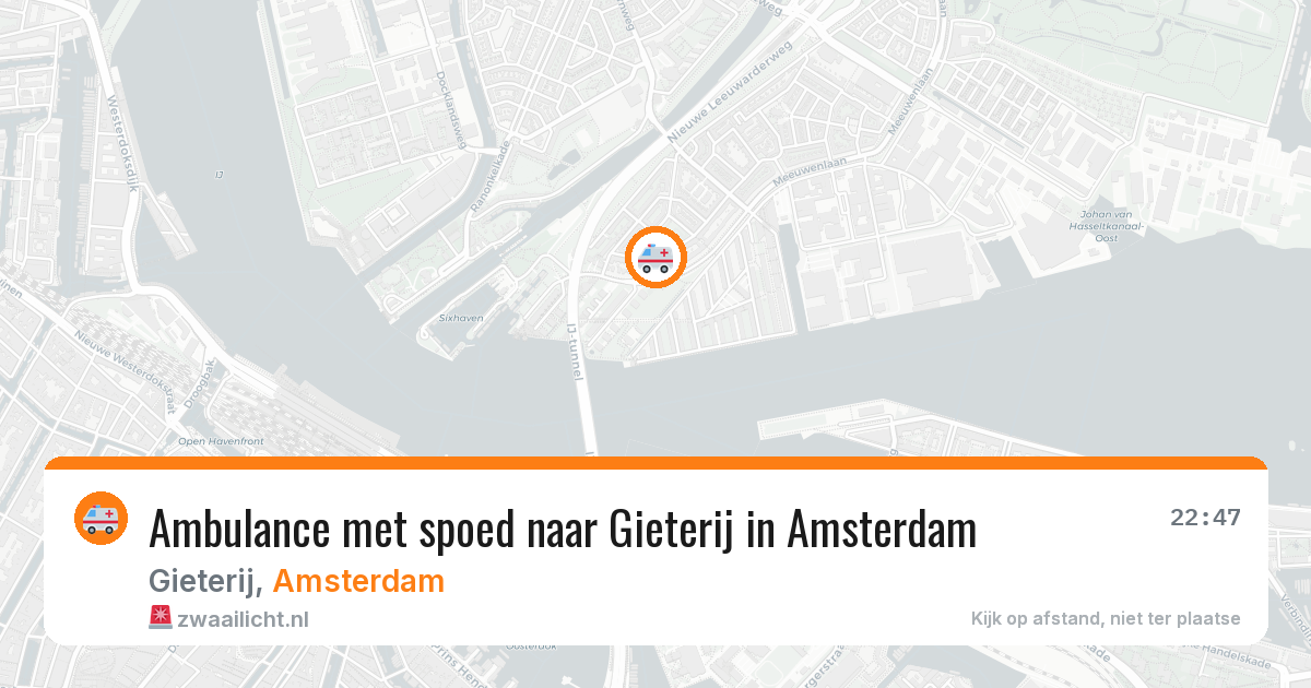Ambulance met spoed naar Gieterij in Amsterdam — 8 jun 2026