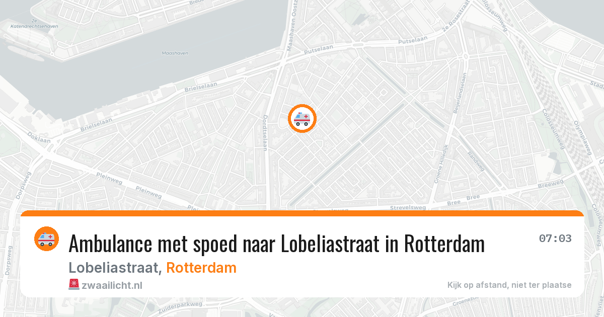 Ambulance met spoed naar Lobeliastraat in Rotterdam — 21 jun 2026