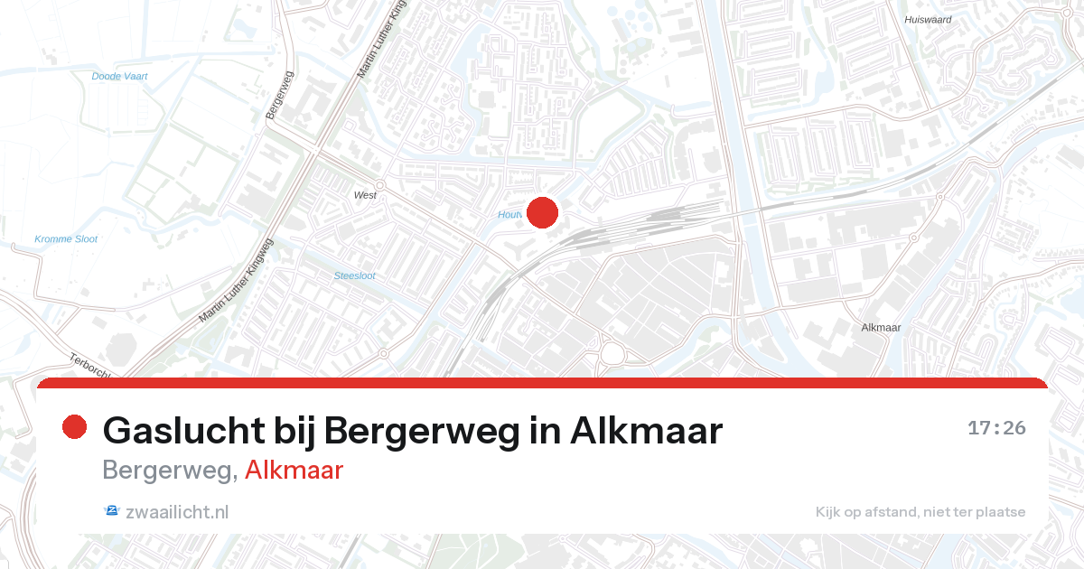Gaslucht bij Bergerweg in Alkmaar — 17 feb 2026