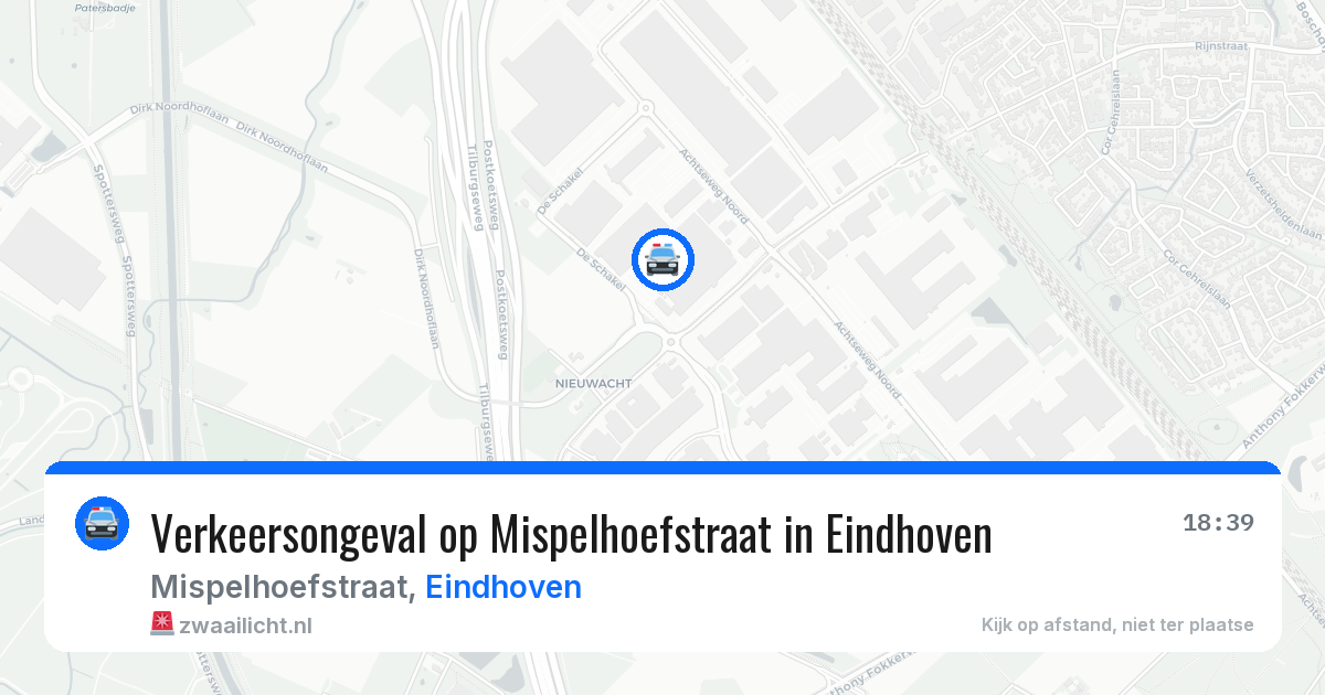 Verkeersongeval op Mispelhoefstraat in Eindhoven — 6 aug 2026