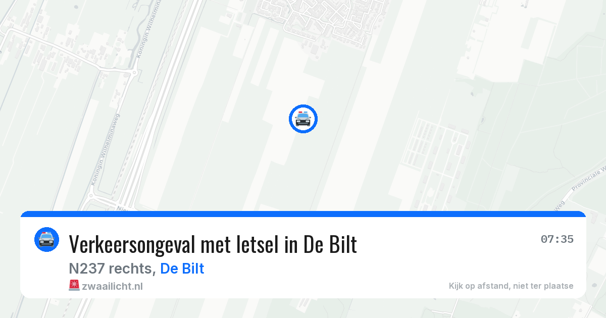 Verkeersongeval met letsel in De Bilt — 16 jul 2026