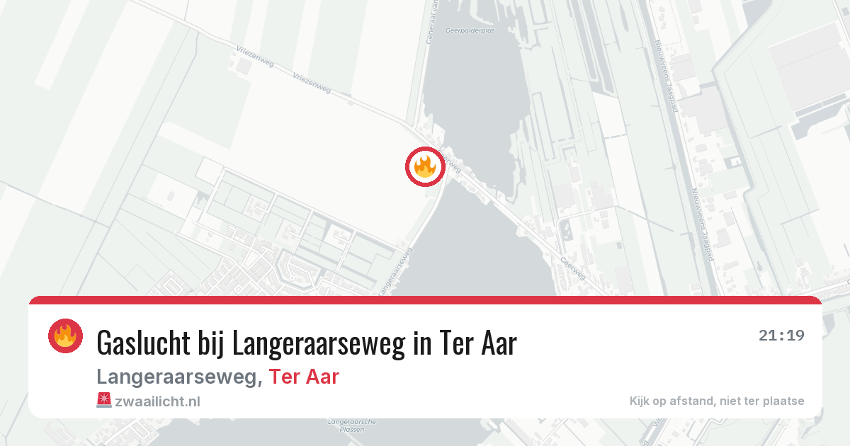 Gaslucht bij Langeraarseweg in Ter Aar — 26 jan 2026