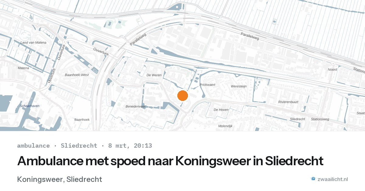 Ambulance met spoed naar Koningsweer in Sliedrecht — 8 mrt 2026