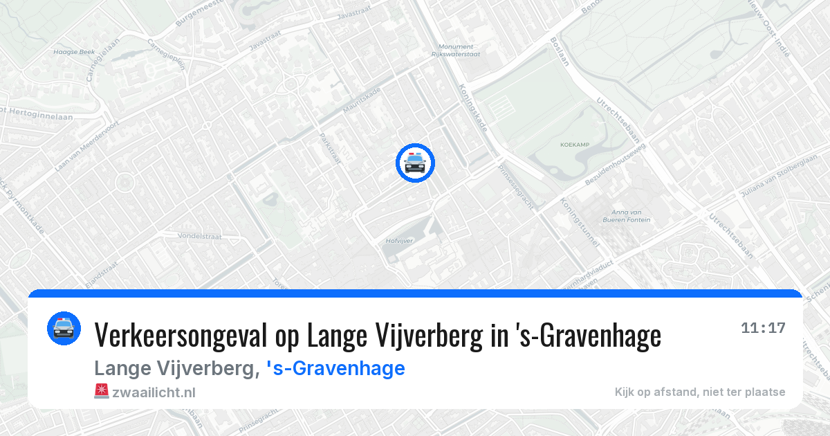 Verkeersongeval op Lange Vijverberg in 's-Gravenhage — 11 mrt 2026