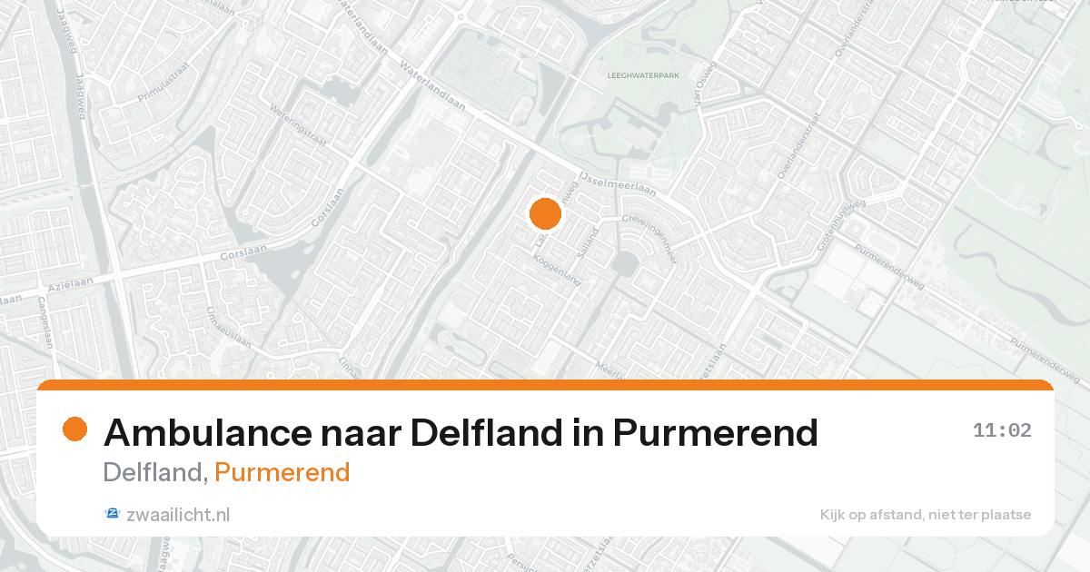 Ambulance naar Delfland in Purmerend — 20 aug 2026