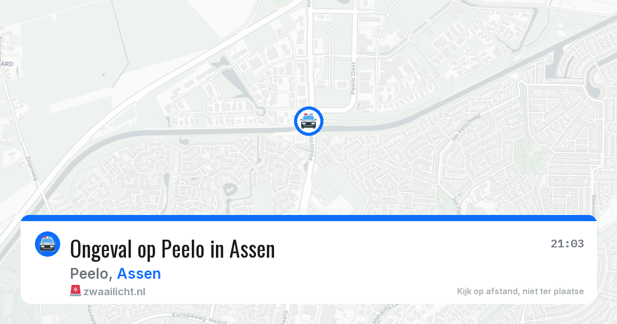 Ongeval op Peelo in Assen — 13 aug 2026