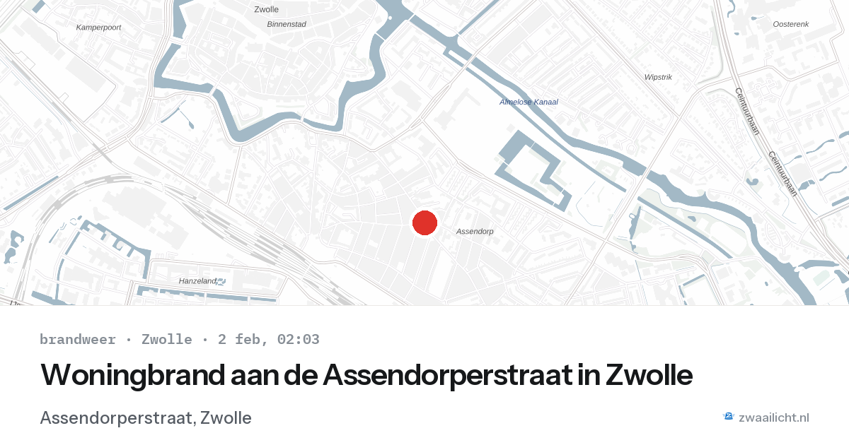 Woningbrand aan de Assendorperstraat in Zwolle — 2 feb 2026