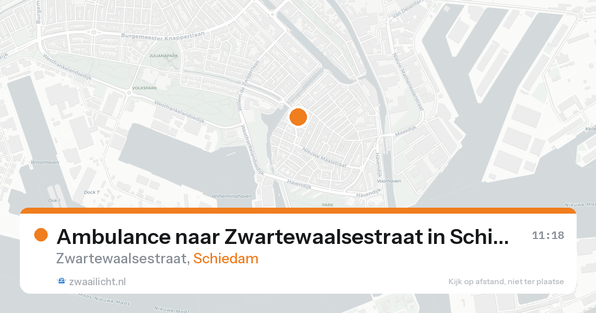 Ambulance naar Zwartewaalsestraat in Schiedam — 21 aug 2026
