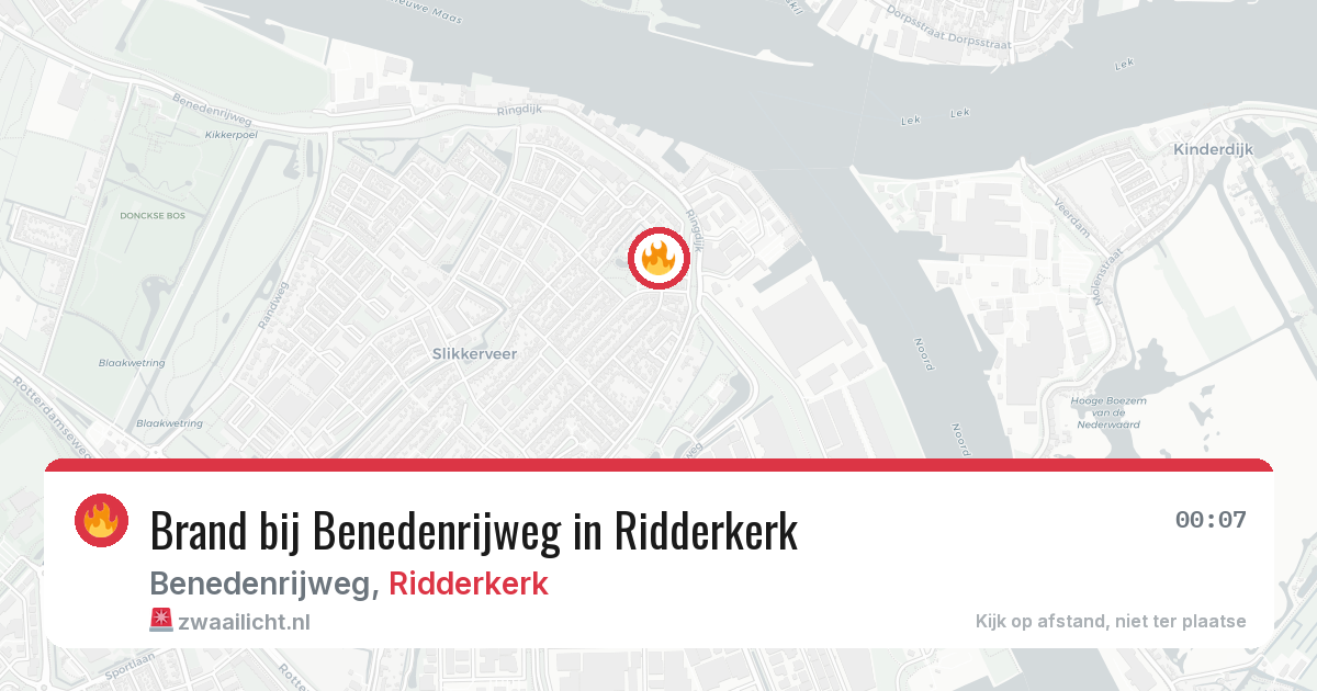 Brand bij Benedenrijweg in Ridderkerk — 27 mei 2026