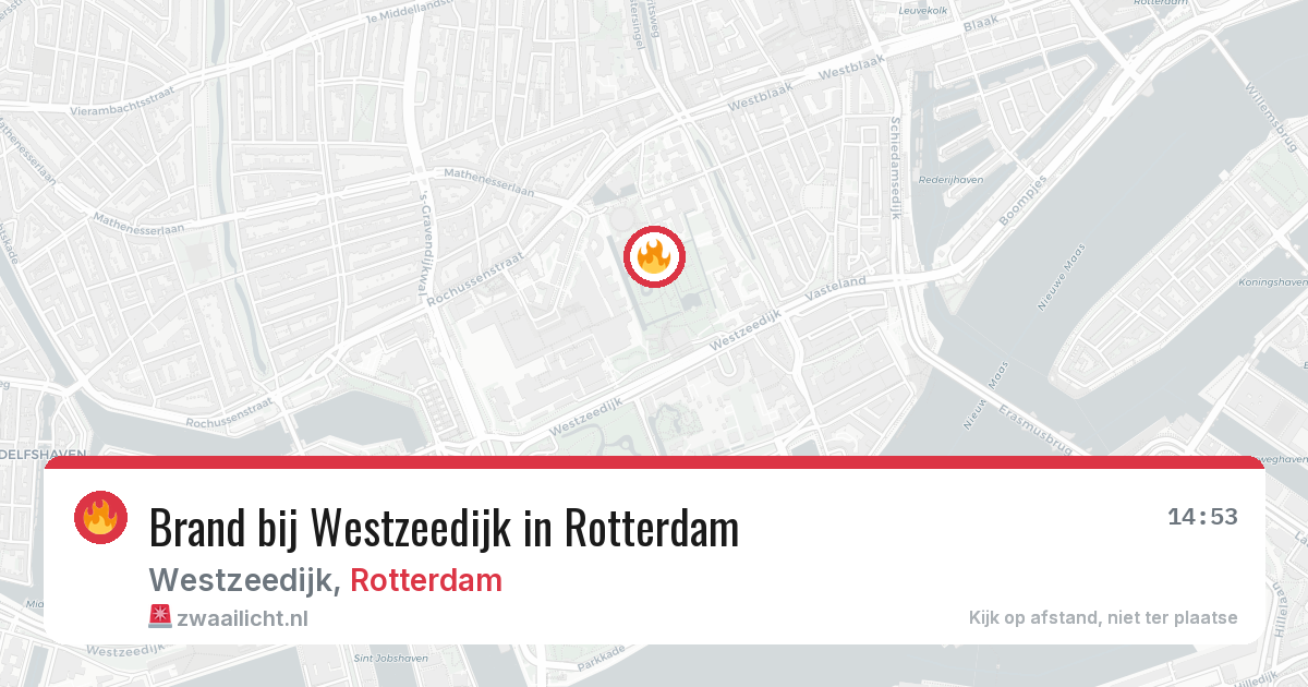 Brand bij Westzeedijk in Rotterdam — 14 jul 2026