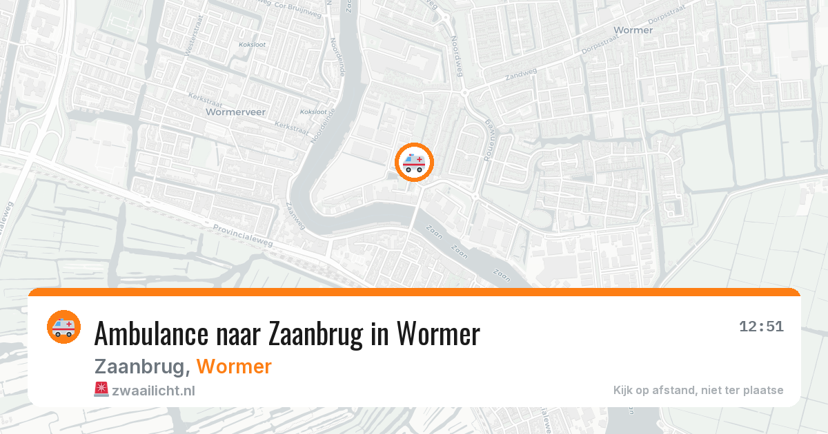 Ambulance naar Zaanbrug in Wormer — 29 jul 2026