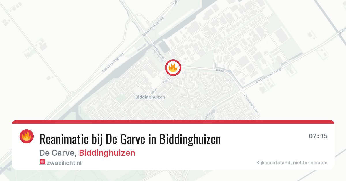 Reanimatie bij De Garve in Biddinghuizen — 10 aug 2026
