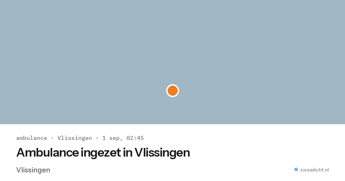 Ambulance ingezet in Vlissingen — 1 sep 2026