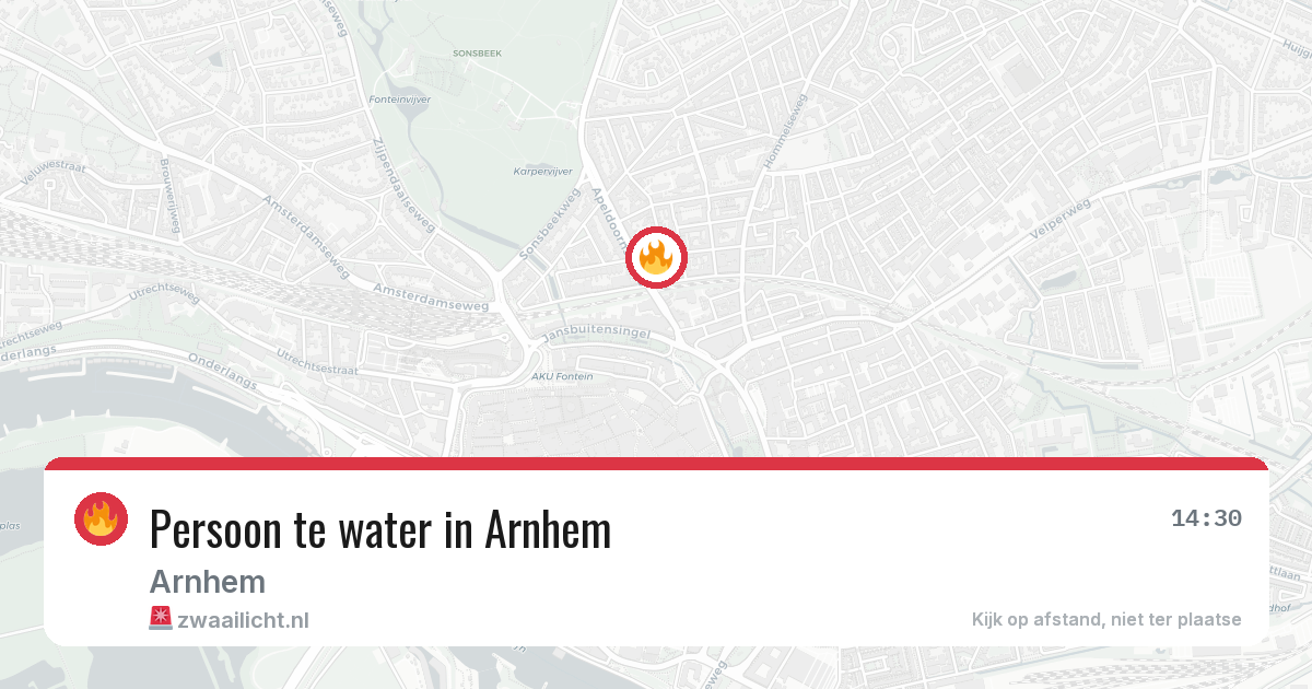 Persoon te water in Arnhem — 2 apr 2026