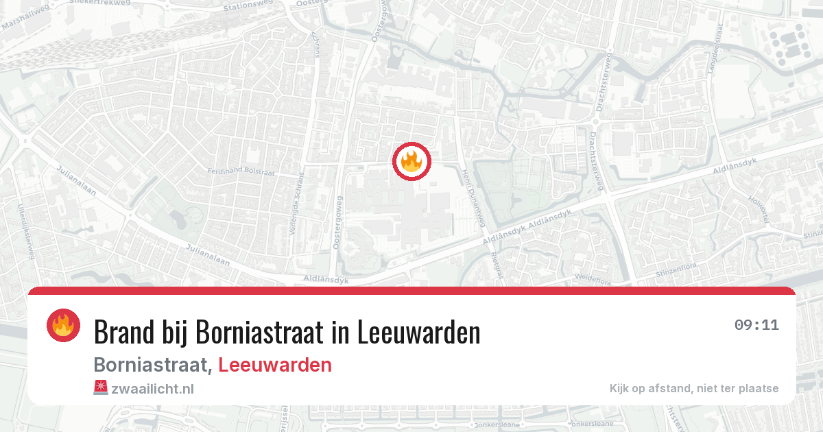 Brand bij Borniastraat in Leeuwarden — 24 jun 2026