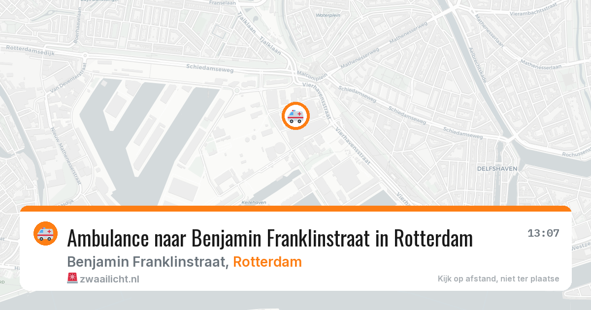 Ambulance naar Benjamin Franklinstraat in Rotterdam — 20 jun 2026
