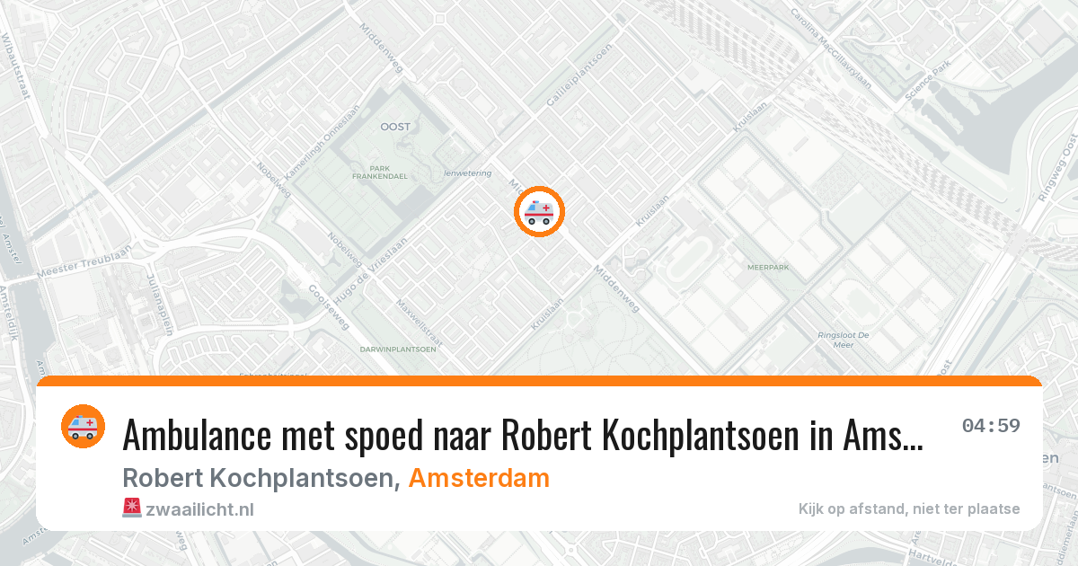 Ambulance met spoed naar Robert Kochplantsoen in Amsterdam — 16 feb 2026