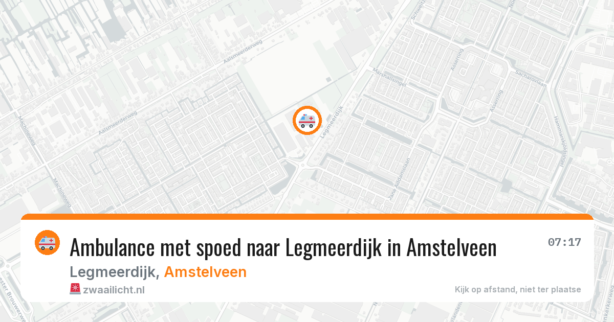 Ambulance met spoed naar Legmeerdijk in Amstelveen — 13 aug 2026