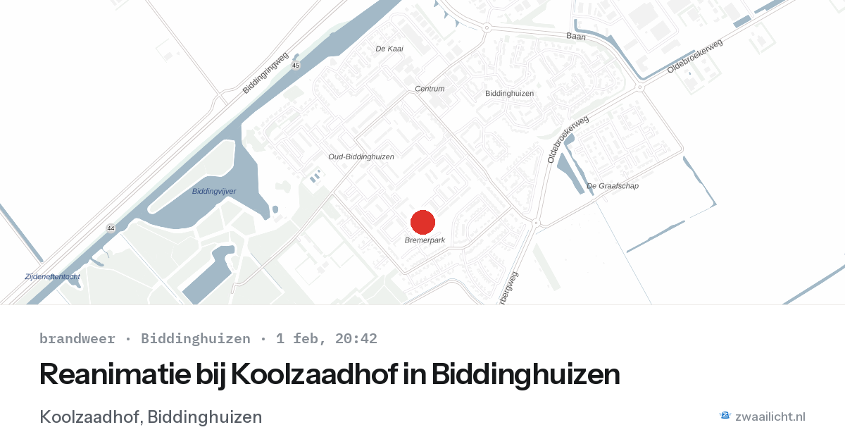 Reanimatie bij Koolzaadhof in Biddinghuizen — 1 feb 2026