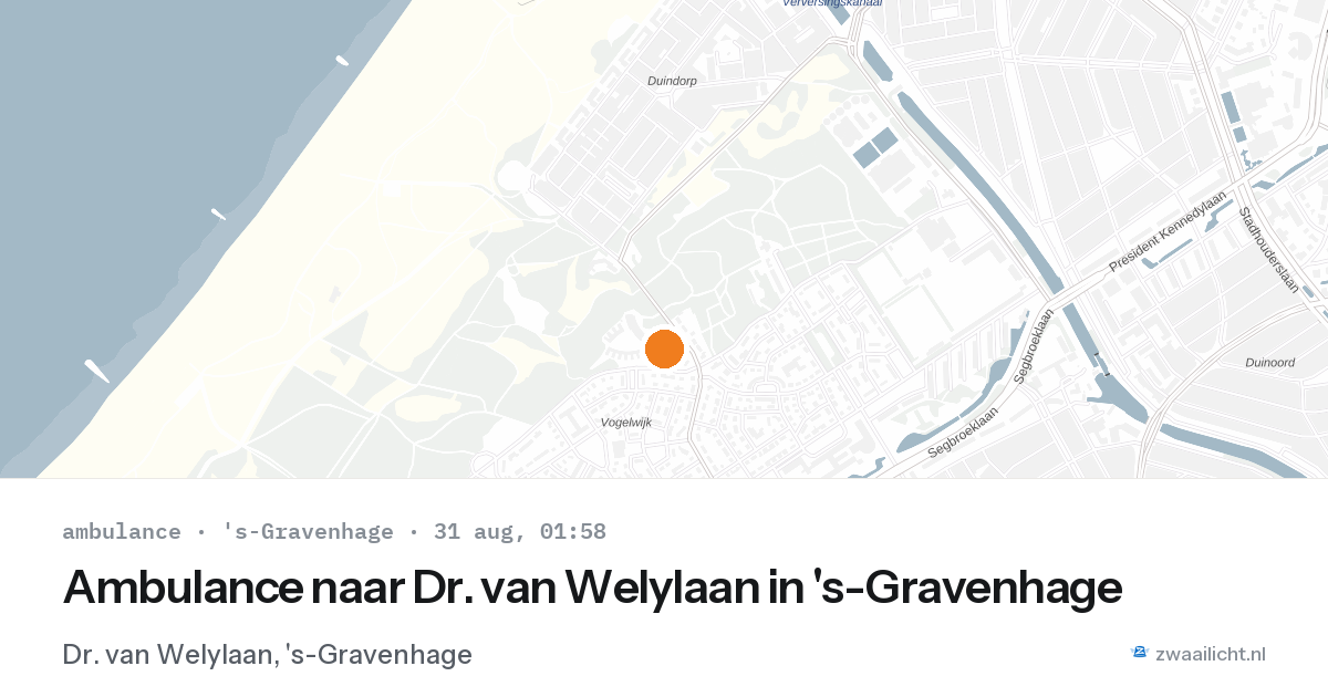 Ambulance naar Dr. van Welylaan in 's-Gravenhage — 30 aug 2026