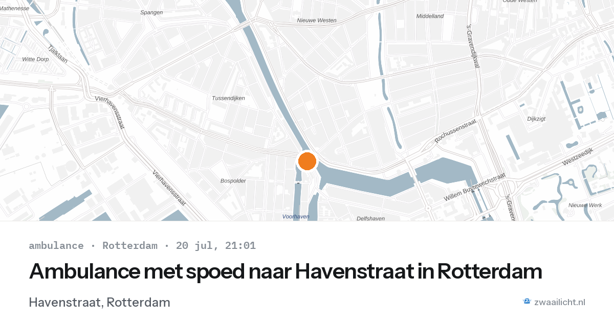 Ambulance met spoed naar Havenstraat in Rotterdam — 20 jul 2026