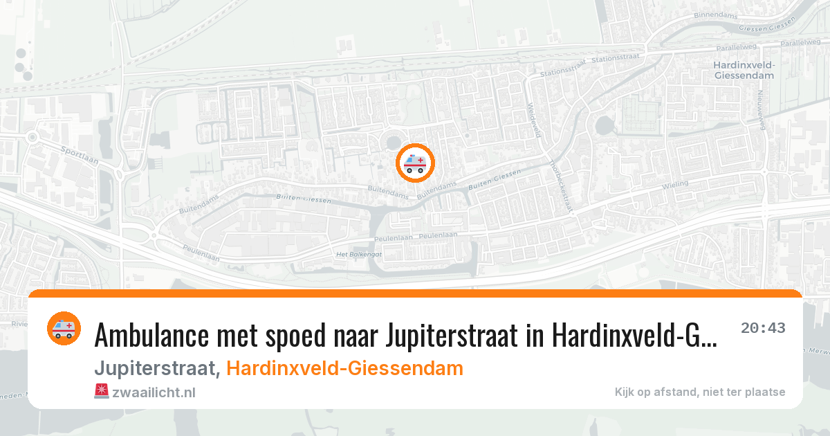 Ambulance met spoed naar Jupiterstraat in Hardinxveld-Giessendam — 22 jan 2026