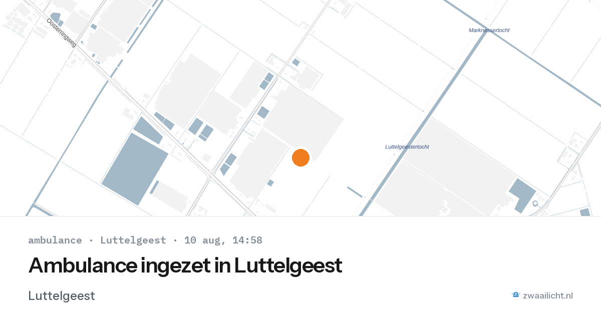 Ambulance ingezet in Luttelgeest — 10 aug 2026