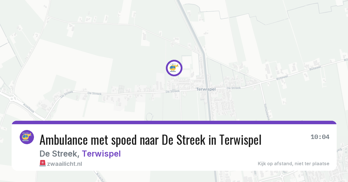 Ambulance met spoed naar De Streek in Terwispel — 16 feb 2026