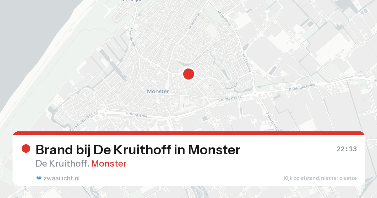 Brand bij De Kruithoff in Monster — 18 aug 2026