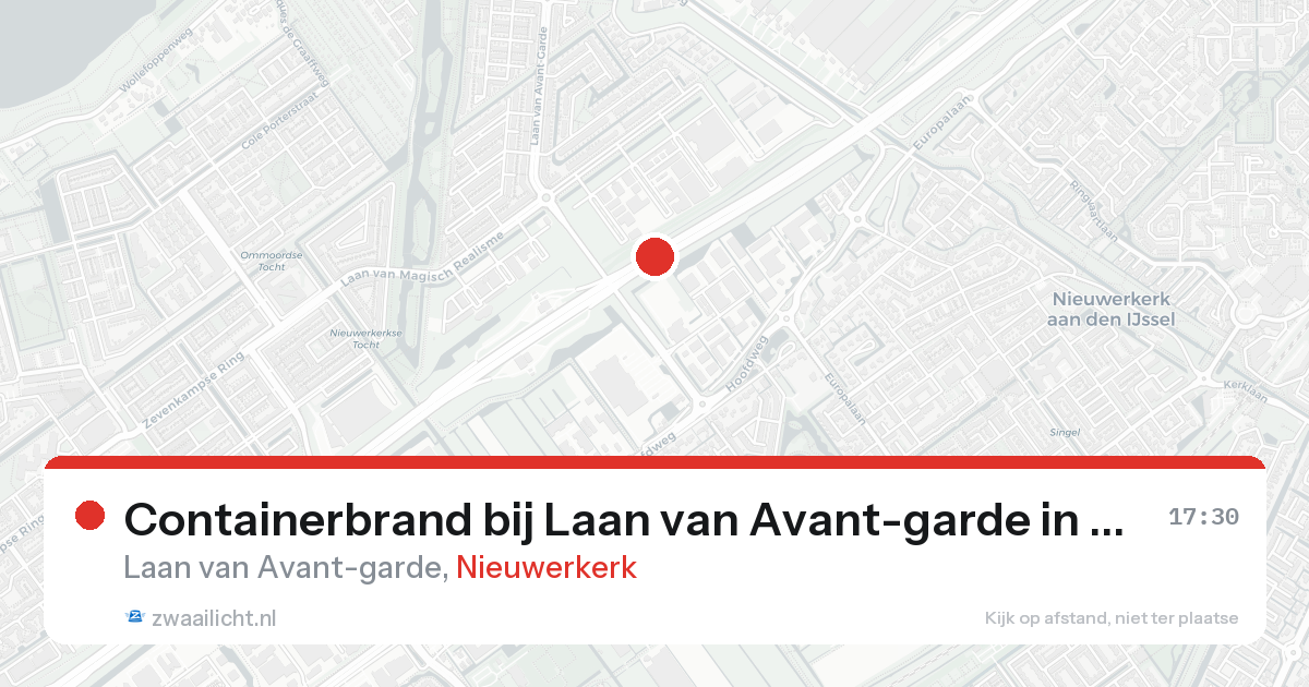 Containerbrand bij Laan van Avant-garde in Nieuwerkerk — 25 aug 2026