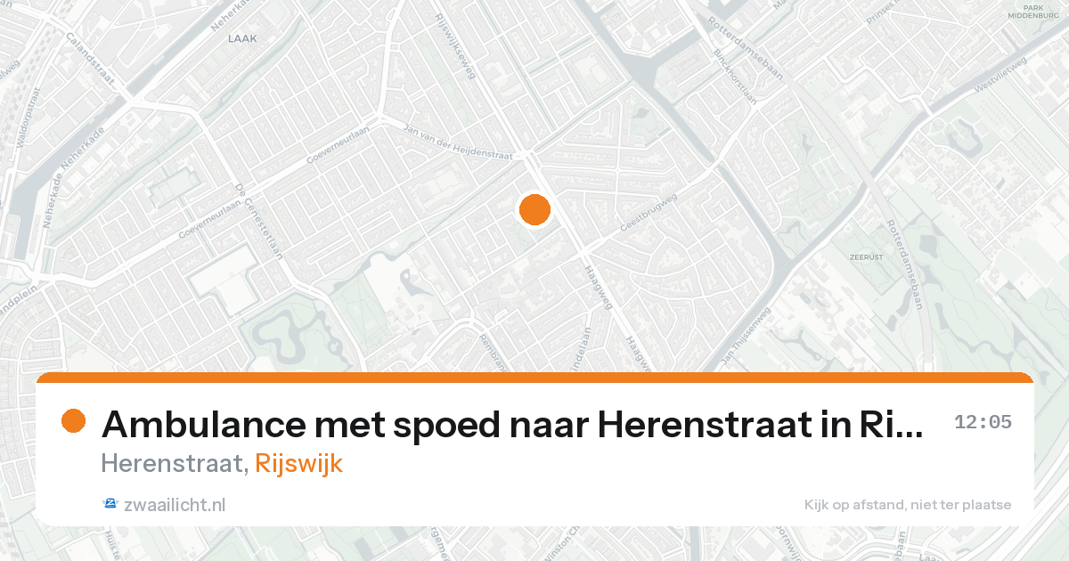 Ambulance met spoed naar Herenstraat in Rijswijk — 22 aug 2026