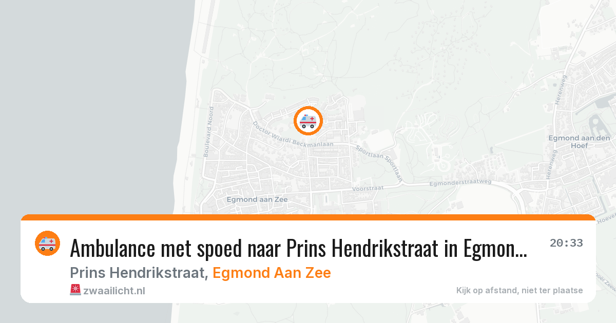 Ambulance met spoed naar Prins Hendrikstraat in Egmond Aan Zee — 22 apr 2026