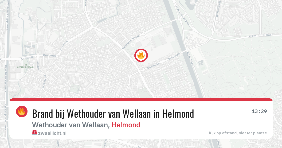 Brand bij Wethouder van Wellaan in Helmond — 7 jun 2026