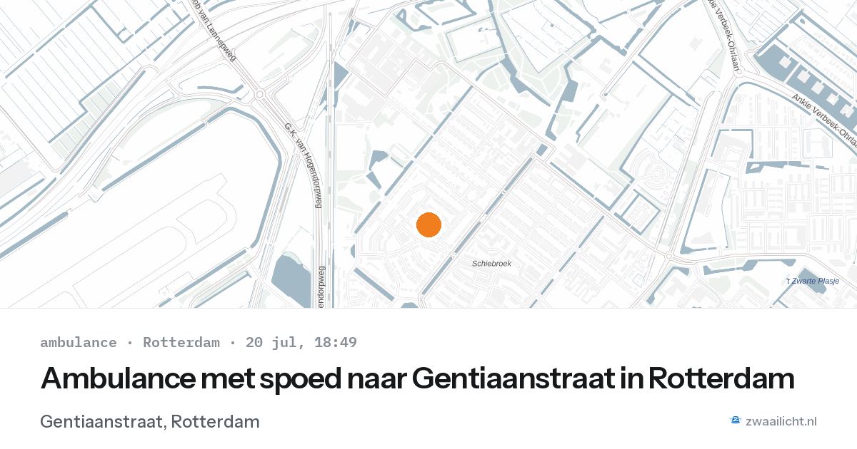 Ambulance met spoed naar Gentiaanstraat in Rotterdam — 20 jul 2026