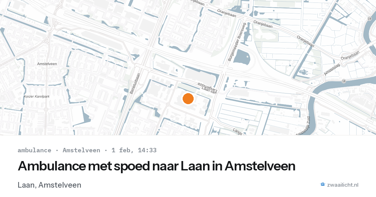 Ambulance met spoed naar Laan in Amstelveen — 1 feb 2026