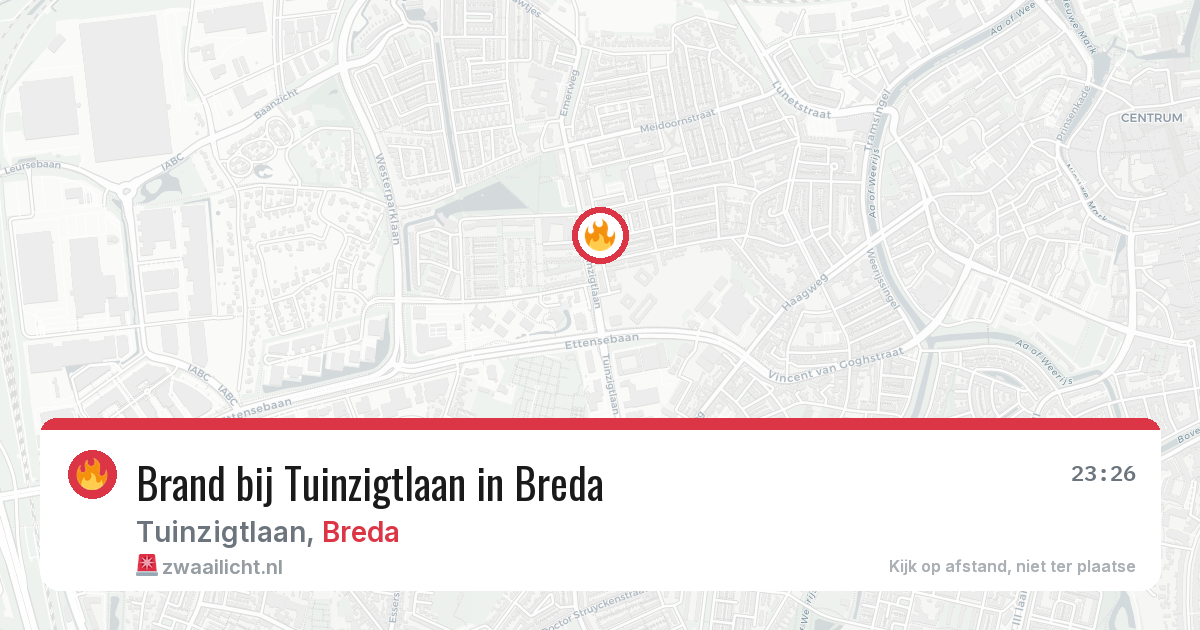 Brand bij Tuinzigtlaan in Breda — 27 apr 2026